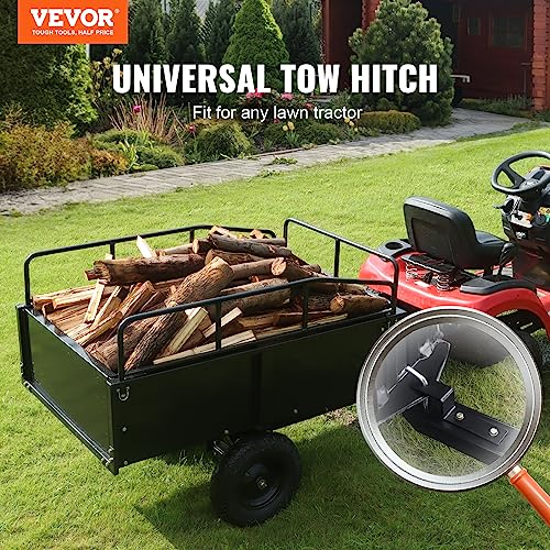 Heavy Duty Steel ATV Dump Cart, 750 lbs, 15 Cubic Feet Garden Utility with Removable Sides Y762269