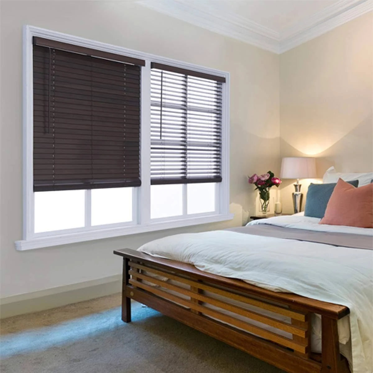 2in. Cordless Faux Wood Blinds White H879922