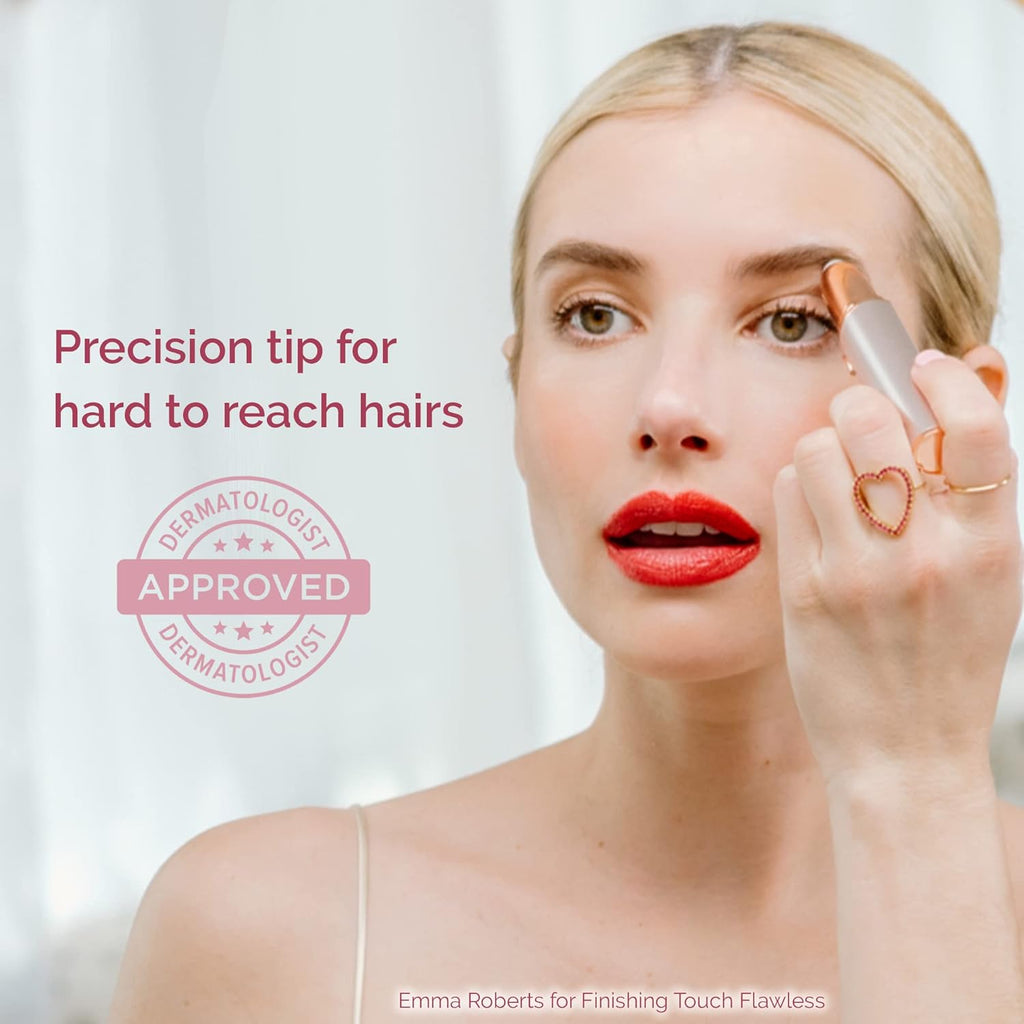 White Electric Eyebrow Hair Remover Razor with LED Light P5948