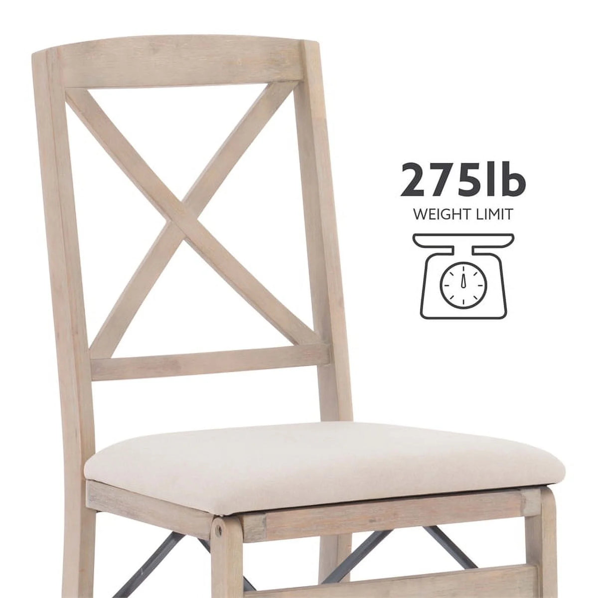 Set of Two Graywash Wood Folding Chairs U7712