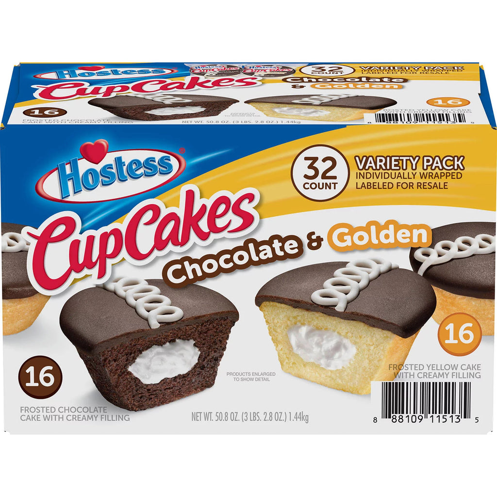 Chocolate Cupcakes & Golden Cupcakes Variety Pack (32 Ct.) Z945