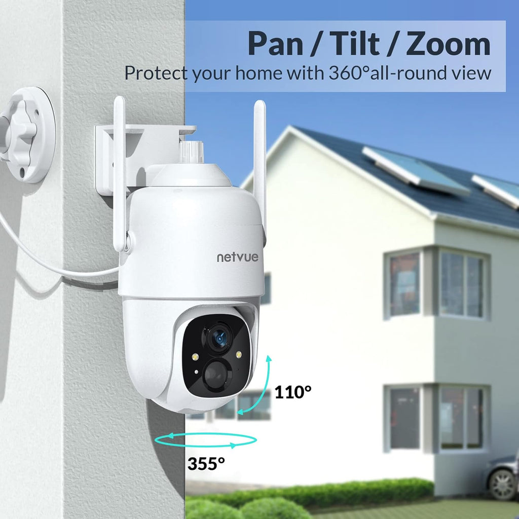 Wireless Outdoor WiFi Pan Tilt 360° Solar Rechargeable Battery Powered Security Camera C743