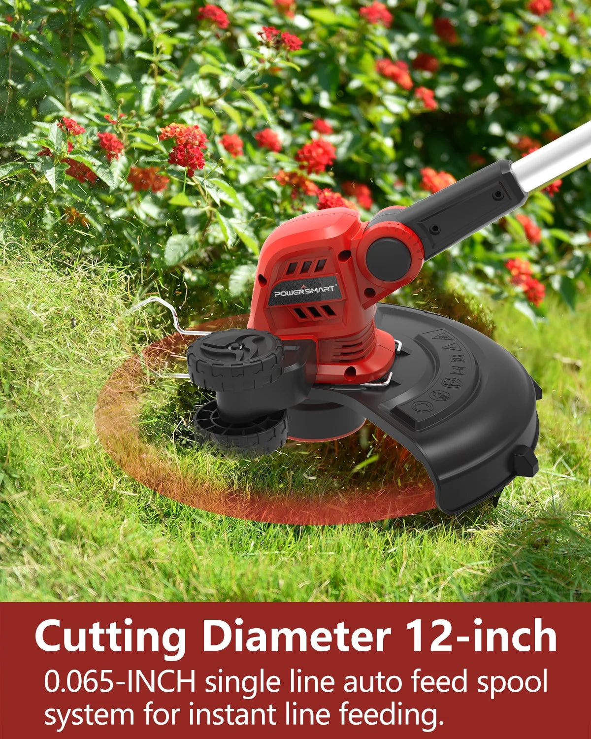 20V 12-inch Cordless String Trimmer with 2 Ah Battery and Charger V165484