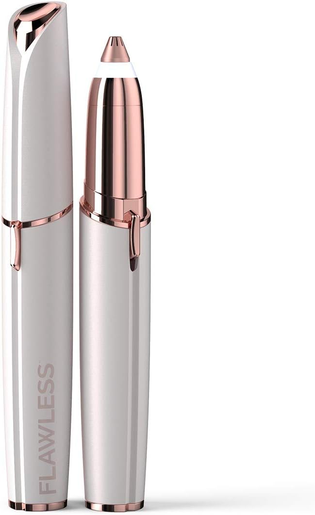 White Electric Eyebrow Hair Remover Razor with LED Light P5948