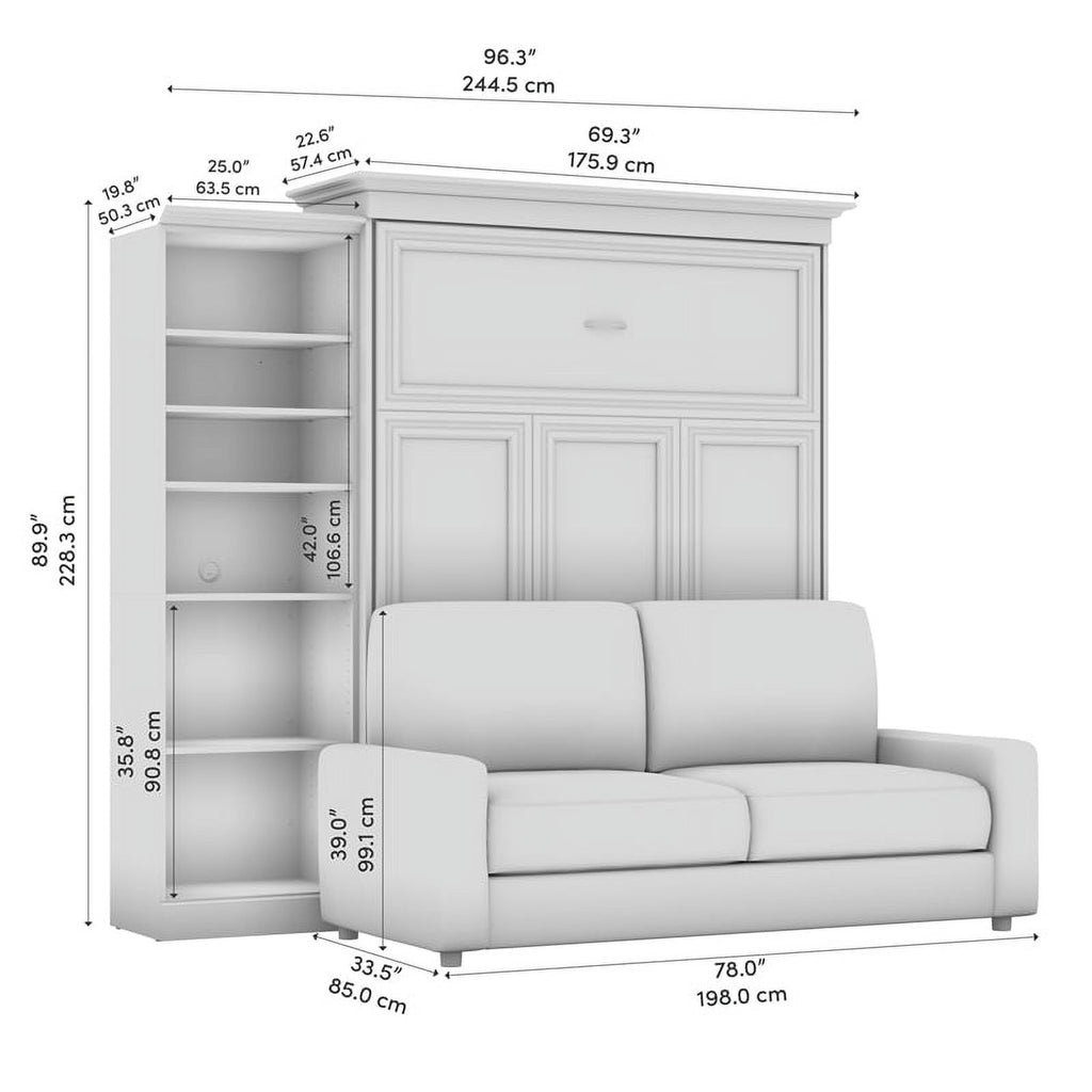 Gray Queen Murphy Bed with Sofa V84321