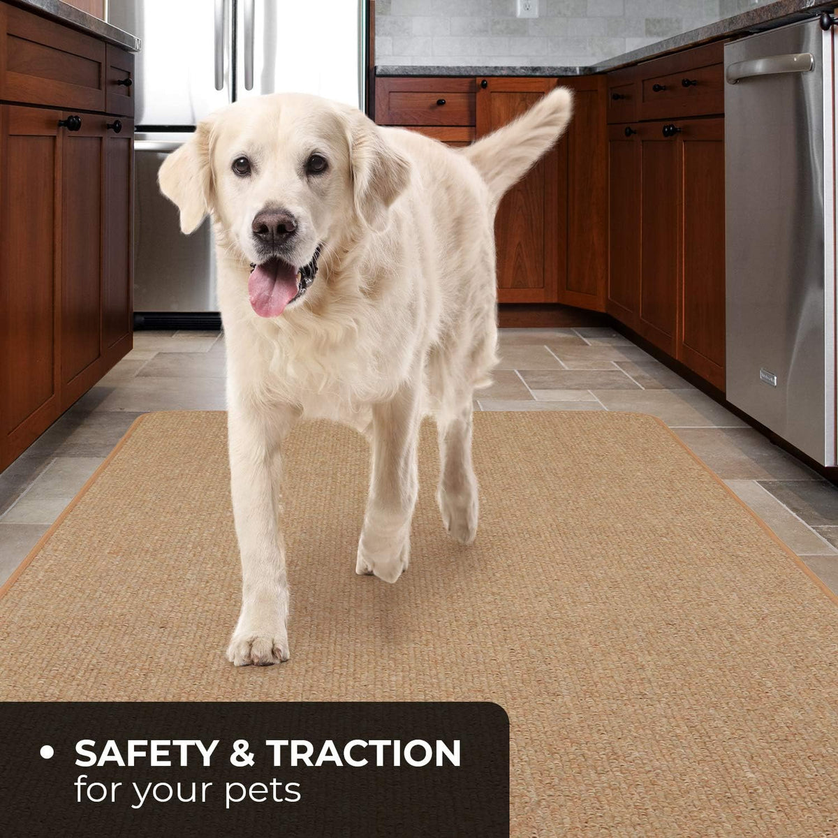 Skid-Resistant Carpet Runner Pebble Beige 24 Feet X 27 Inches J1468