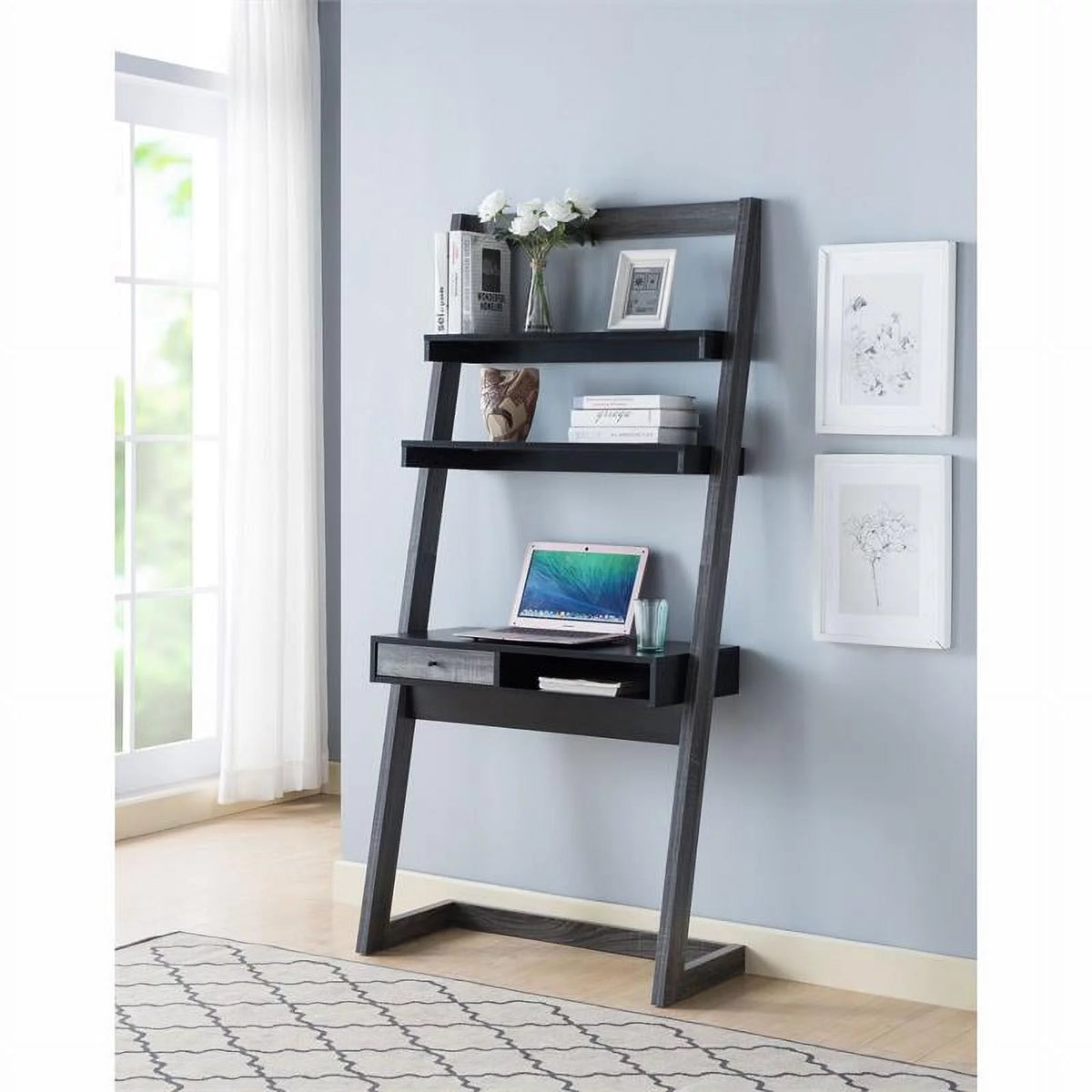 Modern Wood Writing Desk with Shelves G157