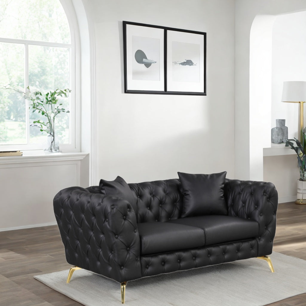 PU Upholstered Loveseat Sofa with Metal Legs M989