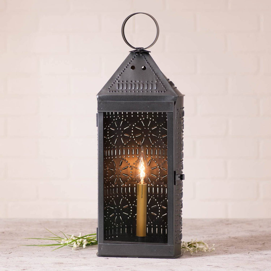 22 inch Glass Front Electric Candle Lantern S41194