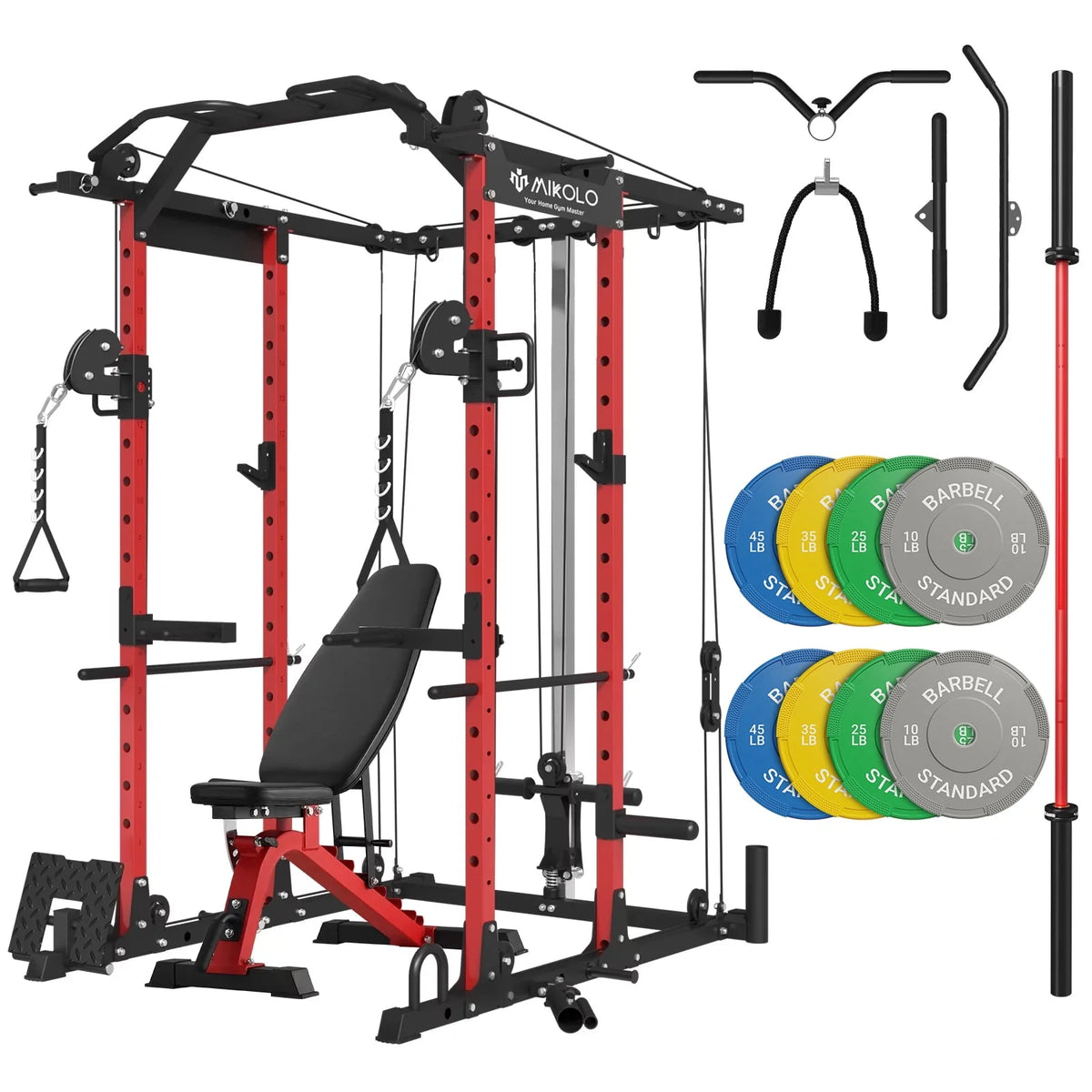 1500 lbs Power Rack Cage with Cable Crossover Machine S8720