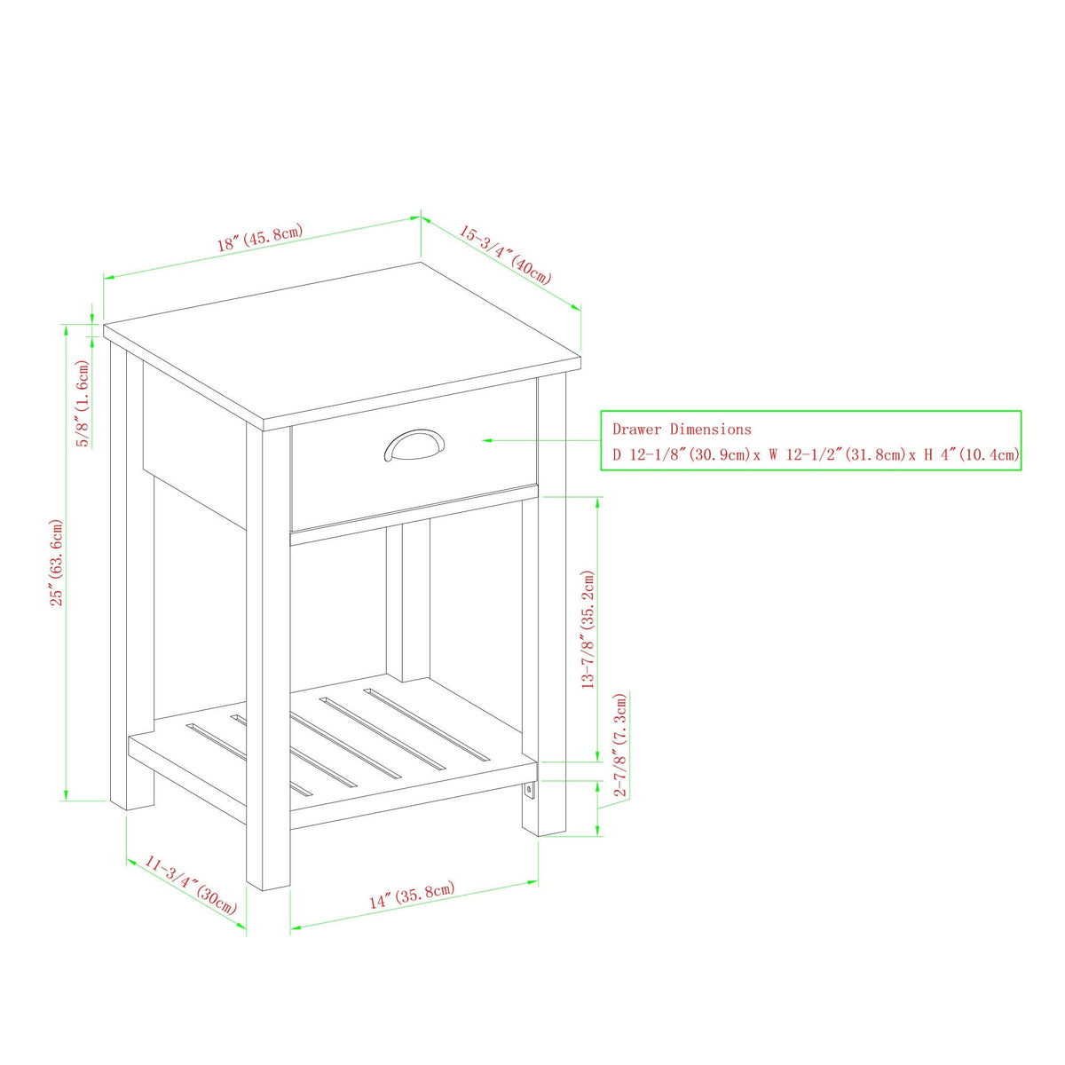 18-inch One-Drawer Side Table X41389