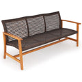 Teak Finish Acacia Patio Wicker Sofa Couch T927