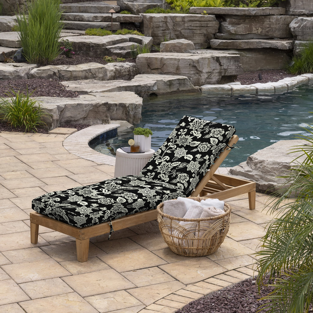 Plush Tufted Chaise Cushion, 76 x 22, Water Repellent, Fade Resistant B115806