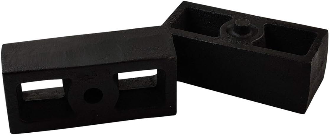 2 Rear Suspension Lift Solid Cast Iron Blocks with Extra Long 10 Square Leaf Spring Axle U Bolts V226049