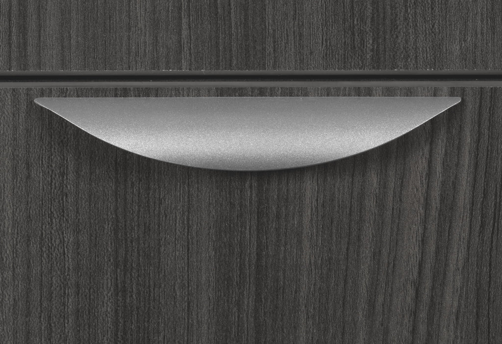 71 in. Hi-Low Bow Front L Desk Shell Ash Grey R216680