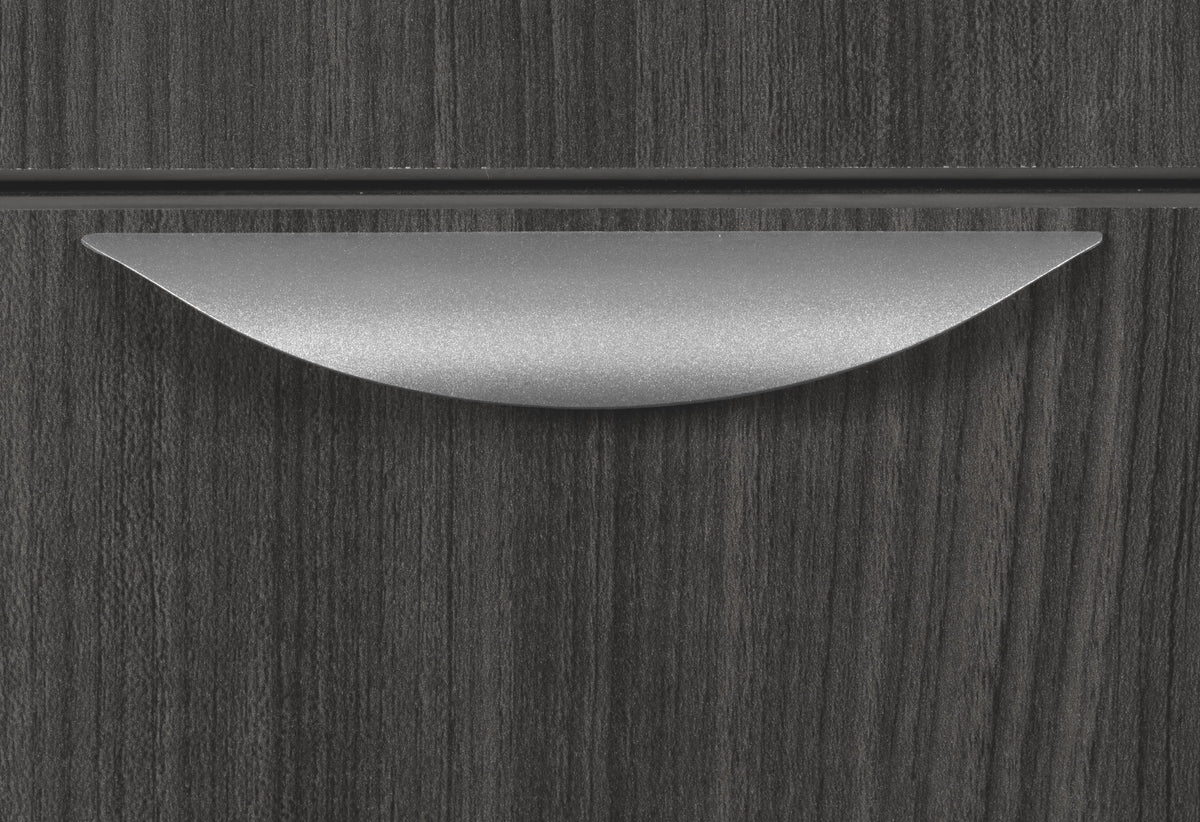 71 in. Hi-Low Bow Front L Desk Shell Ash Grey R216680