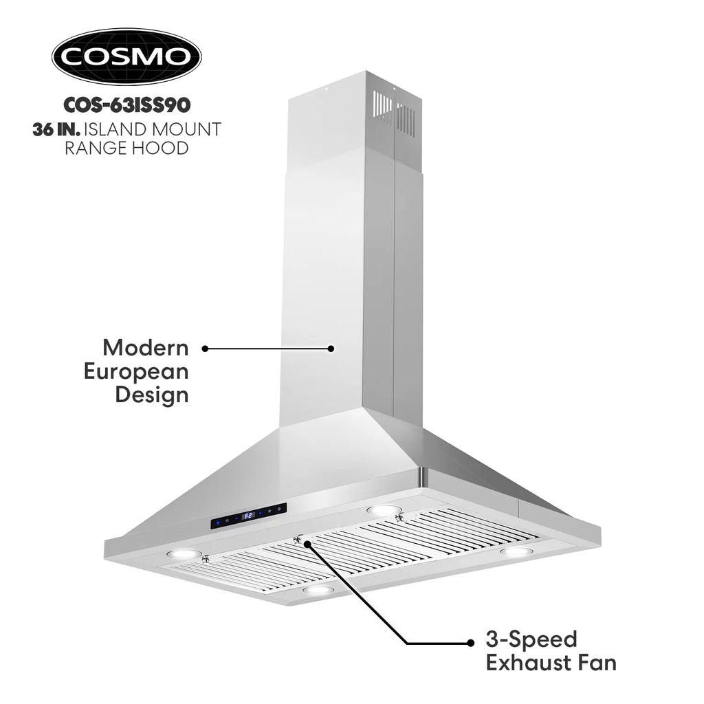 30 in. Stainless Steel Ductless Island Range Hood S453