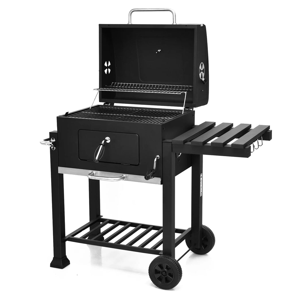 Portable Charcoal Grill with Wheels & Side Table D520