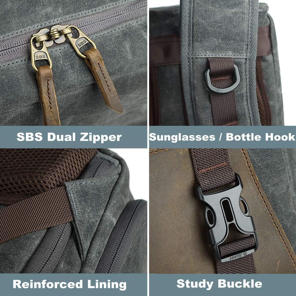 Canvas Water-repellent 15 inch Laptop DSLR SLR Backpack U4980