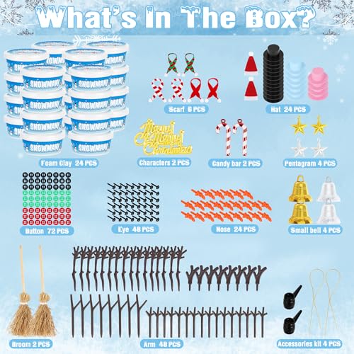 48 Pack Snowman Kit Christmas Crafts DIY Toys Kit E67353