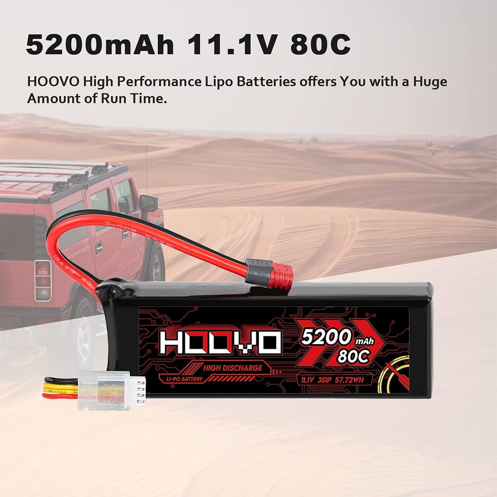 3S 11.1V 80C 5200mAh LiPo Battery with Deans T Plug 2 Packs J63920