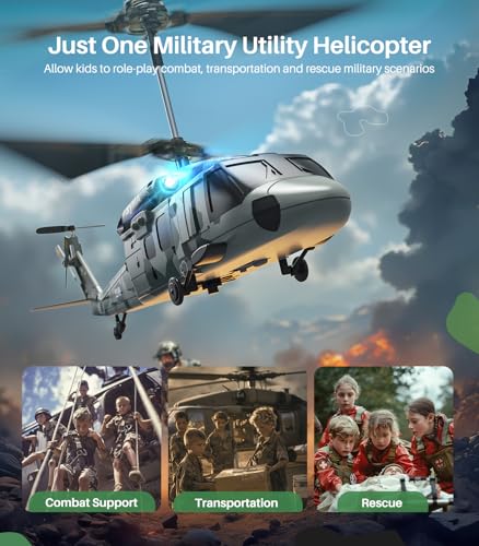 Military RC Helicopter with LED Light K844