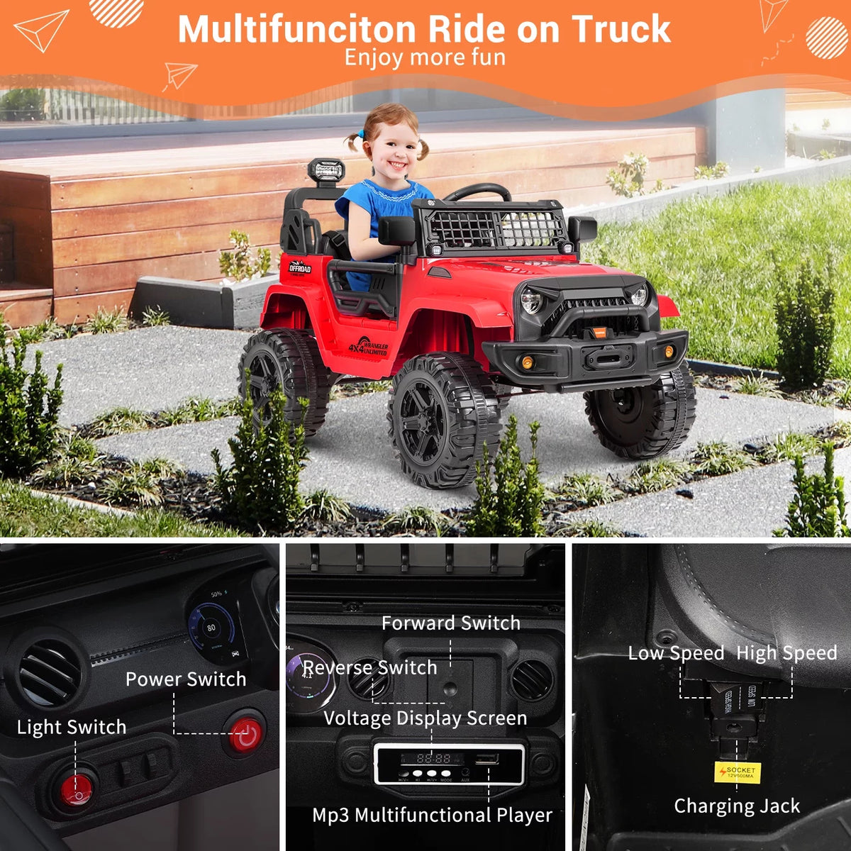 12V Electric Ride on Toy Car with Remote Control B5709