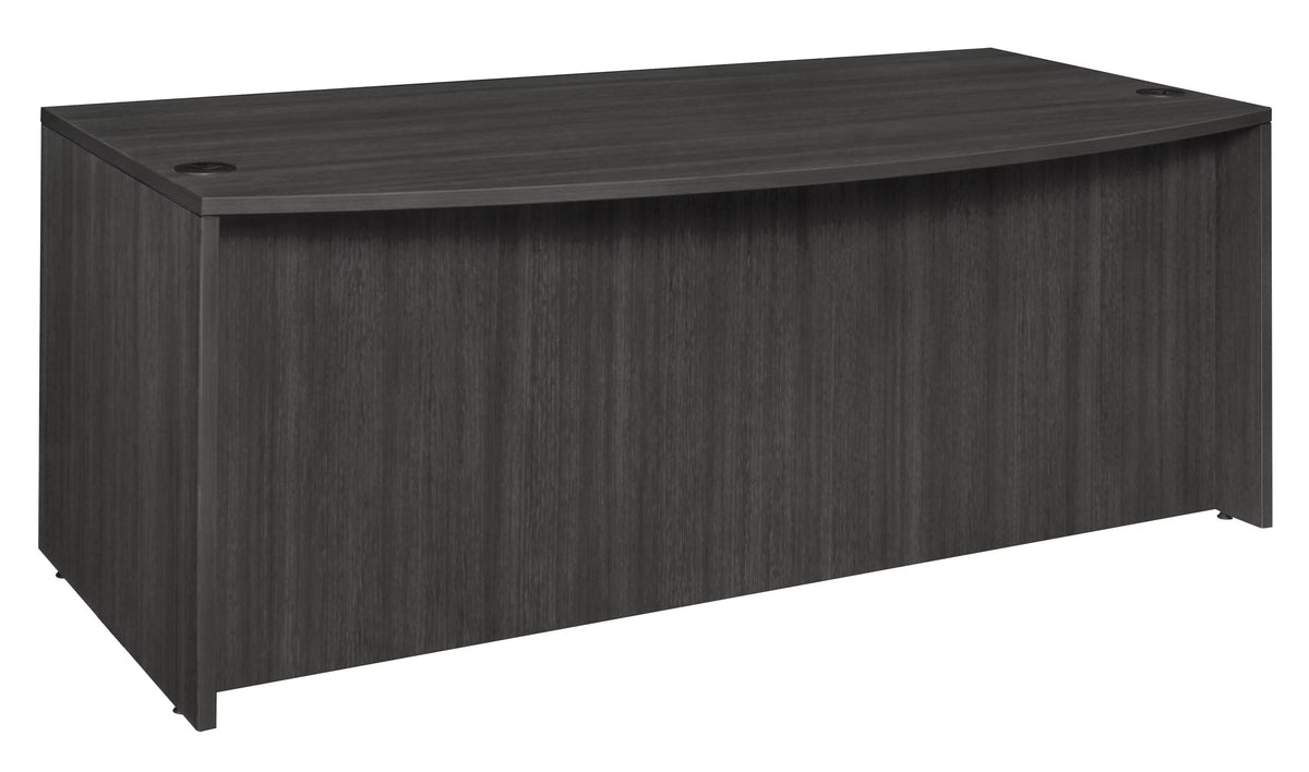 71 in. Hi-Low Bow Front L Desk Shell Ash Grey R216680