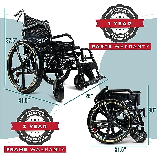 Black Self Propelled Wheelchair 17.5" Seat Width M709