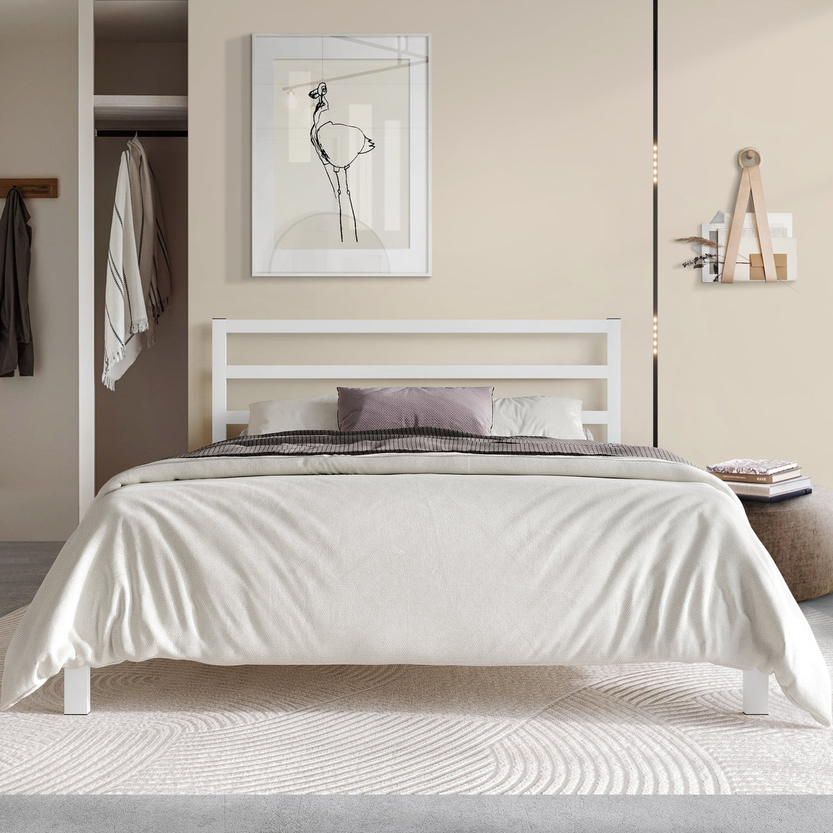 Queen Size Black Metal Platform Bed U520286