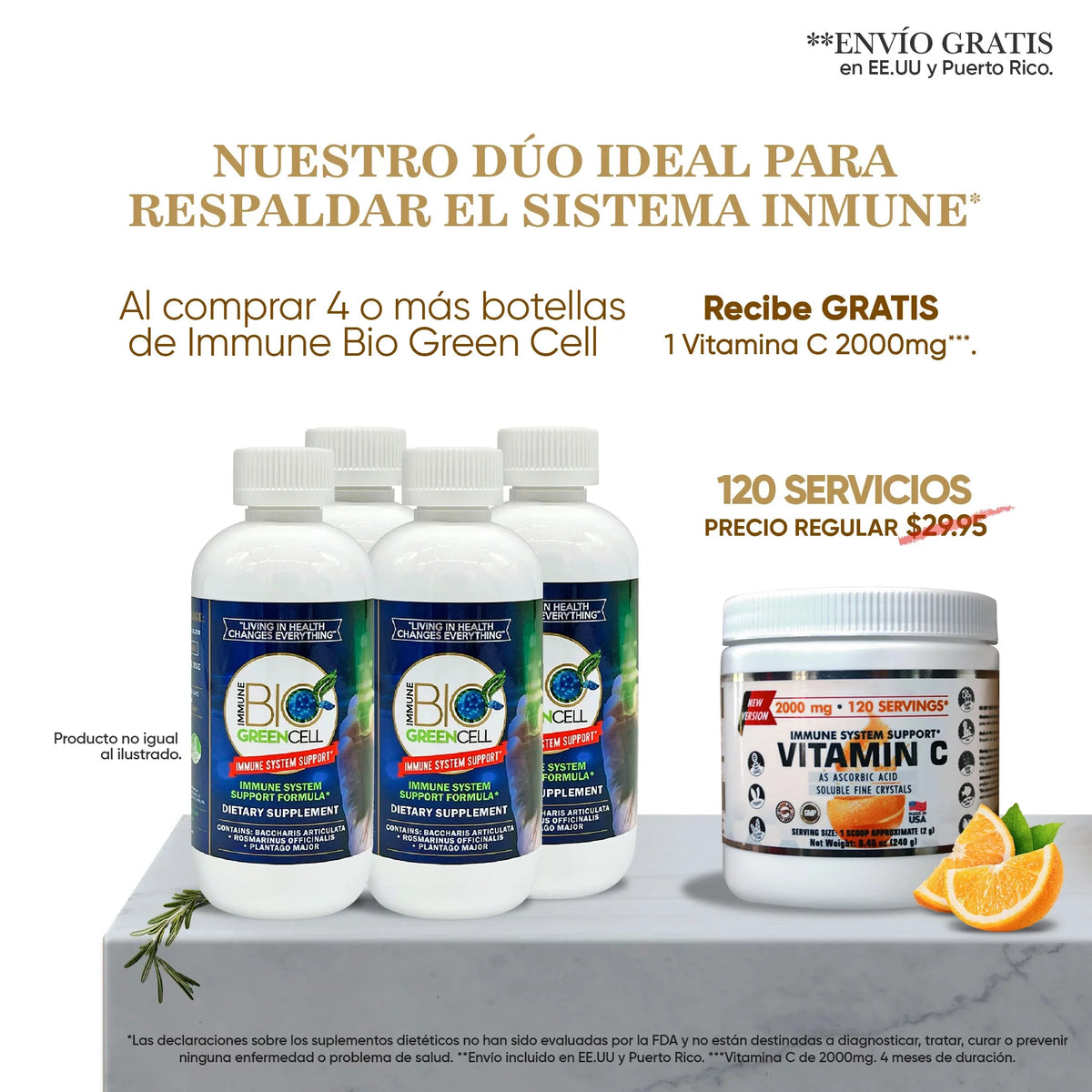 4 Botellas 8ml Per Serving Immune System Support U557069