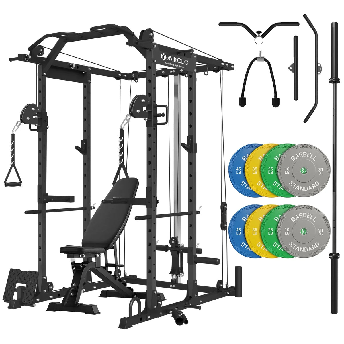 1500 lbs Power Rack Cage with Cable Crossover Machine S8720