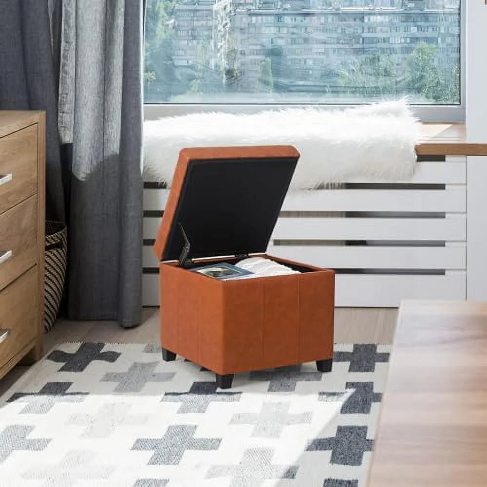 Square PU Leather Tufted Cube Ottoman O6068