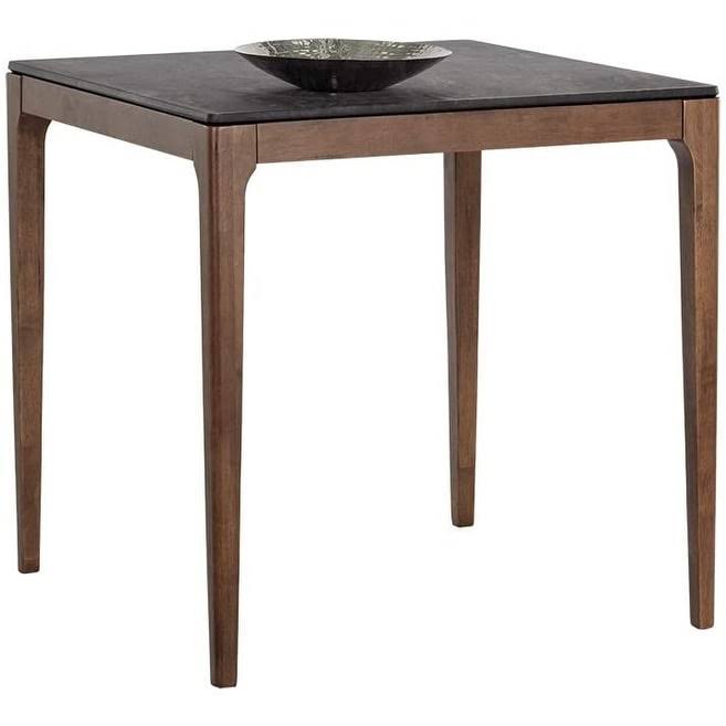 Wood Counter Table Set with 2 Counter Stools in Light Gray U1332