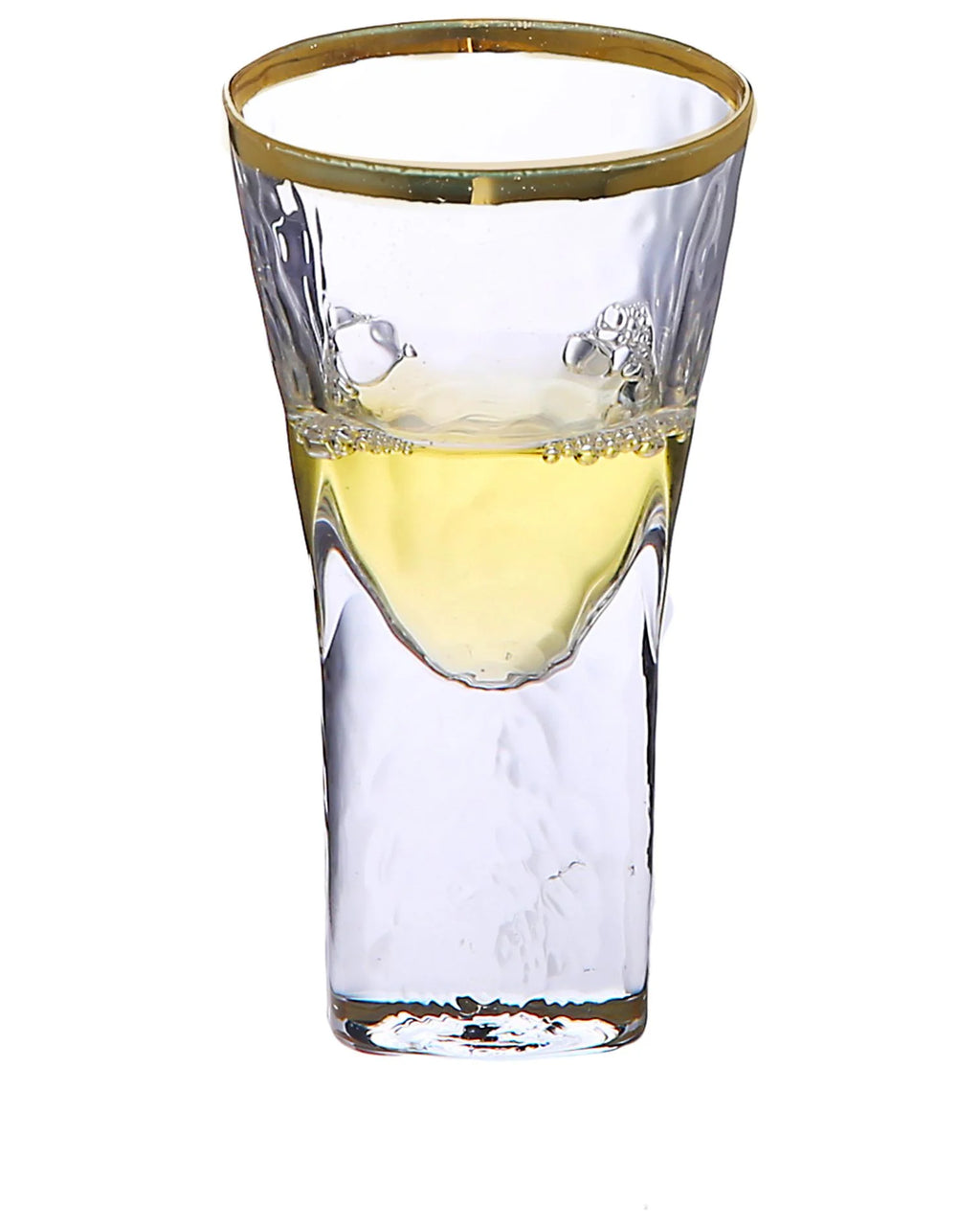 Pebble Glass Liquor Glasses with Gold Rim, Set of 6 W41848