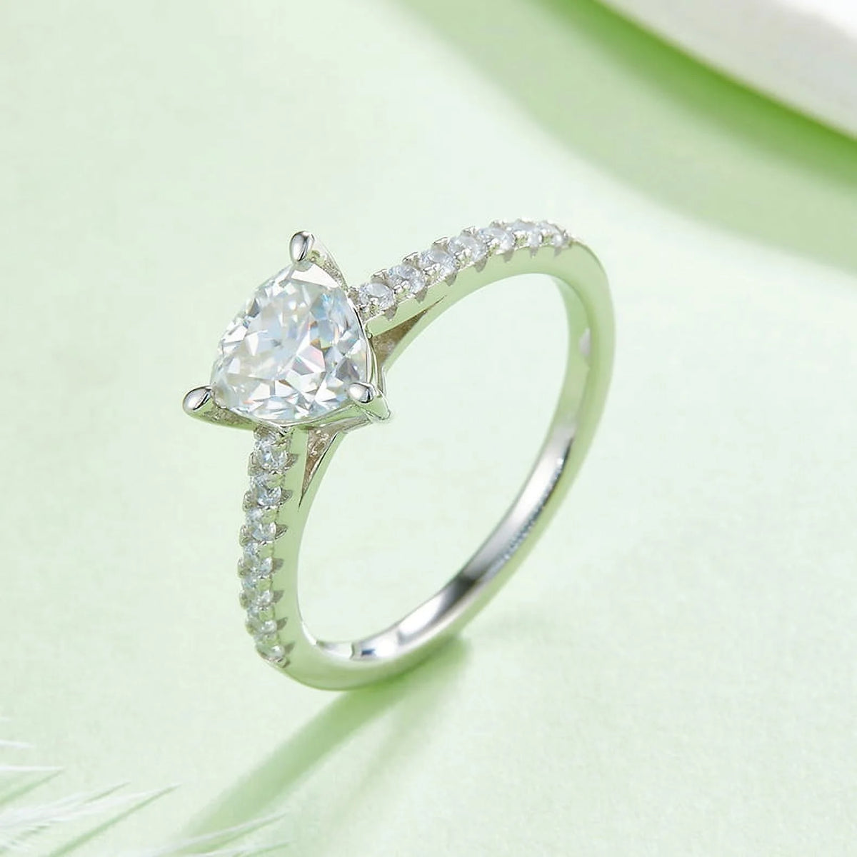Pear Cut Moissanite Engagement Ring C73061