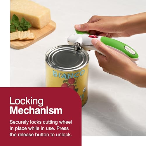 Red Manual Can Opener With Lid Lifter Magnet F364