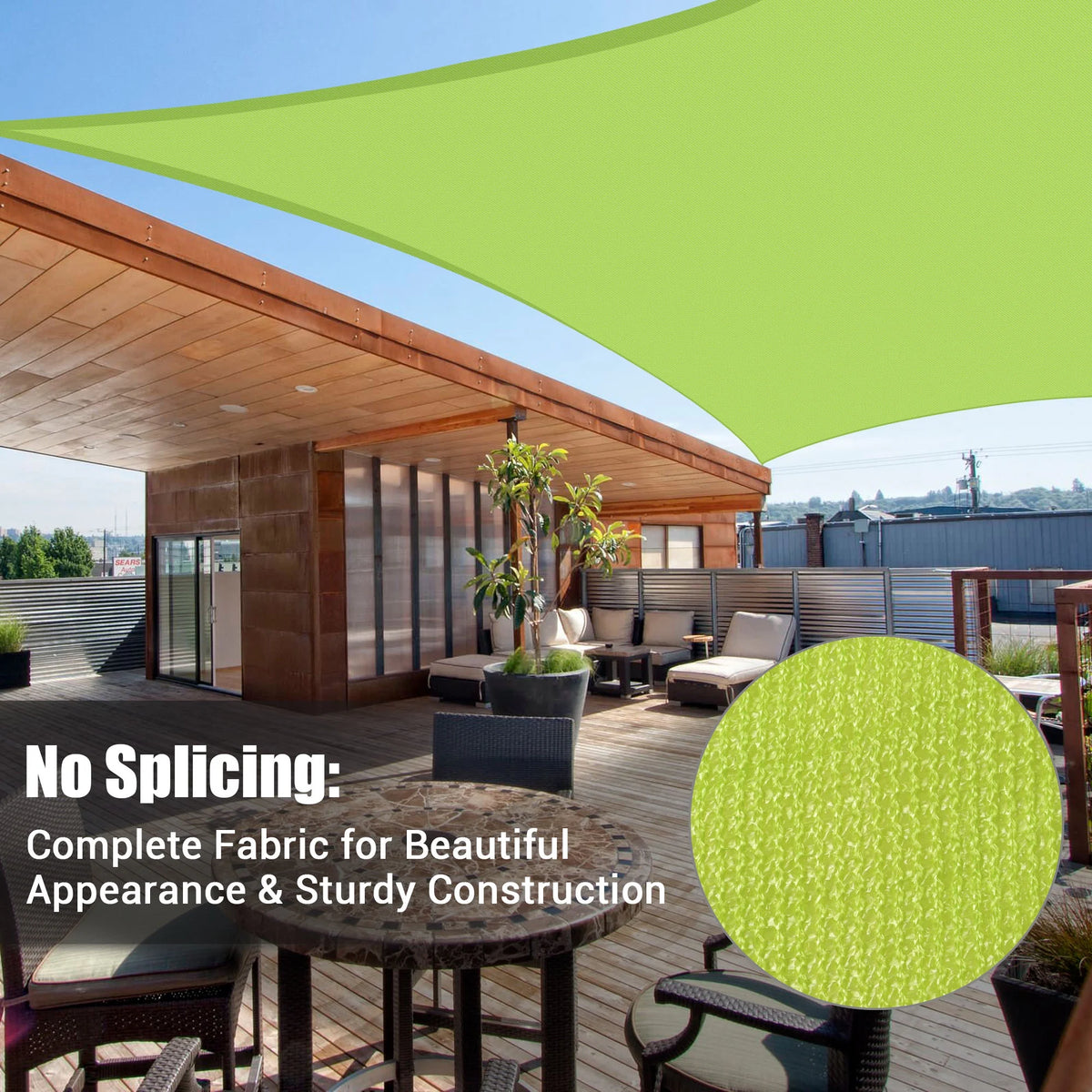 Apple Green 12x12Ft 97% UV Block Square Sun Shade Sail V2661