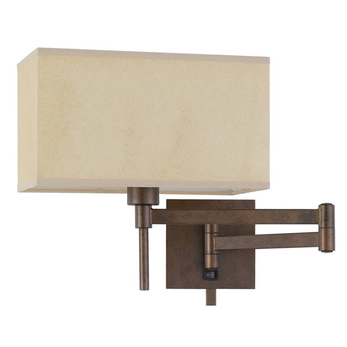 12x22 Wall Swing Arm Reading Lamp with Fabric Shade Rust Q87492