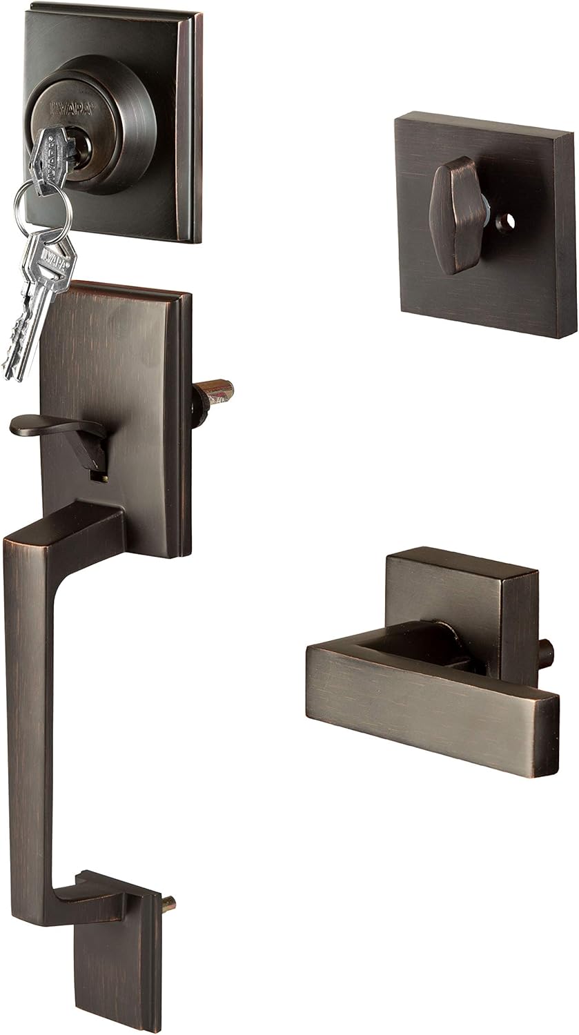 Front Entry Door Handleset with Deadbolt, Oil Rubbed Bronze, Pack of 2 K164