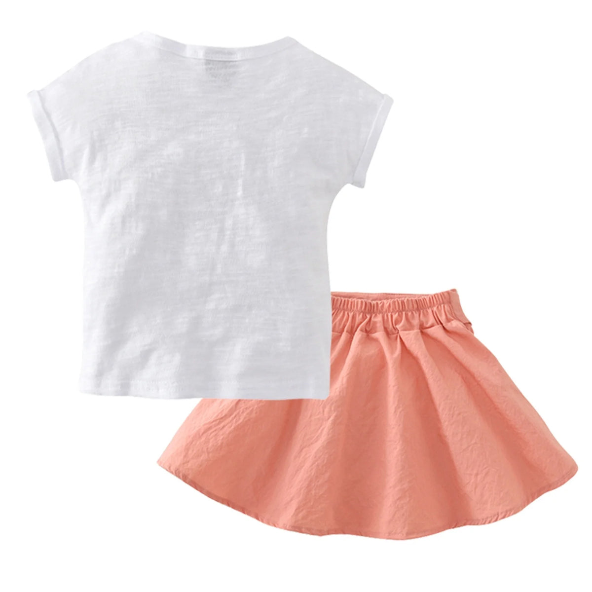 2Pcs Kids Print T Shirt Short Sleeve Tops Mini Skirts Outfits L67548
