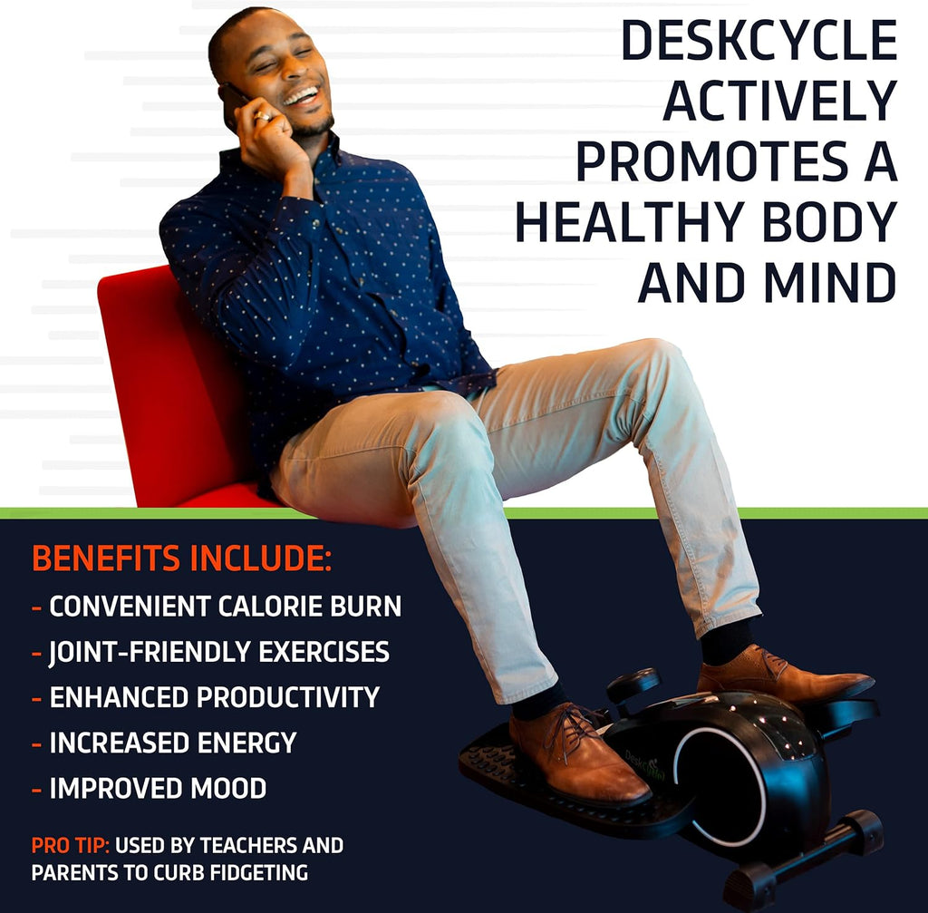 Black Compact Under Desk Elliptical Machine X28799