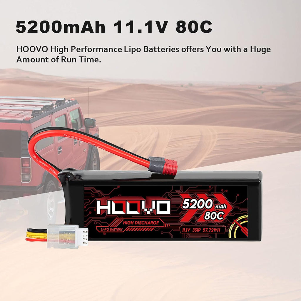 3S 11.1V 80C 5200mAh LiPo Battery with Deans T Plug 2 Packs J63920