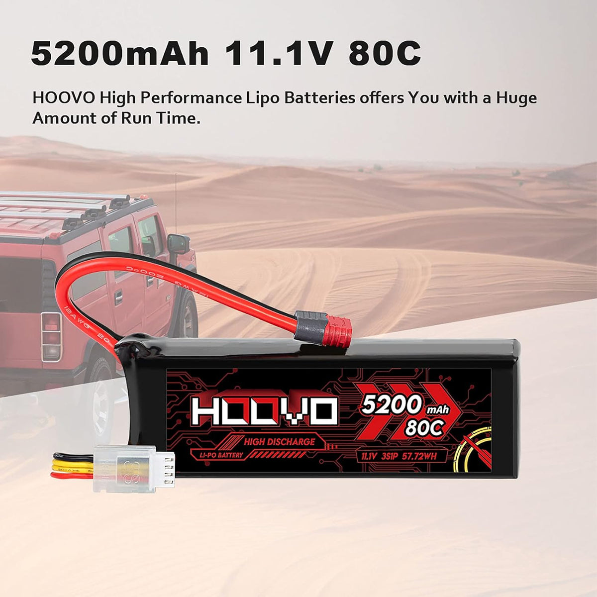 3S 11.1V 80C 5200mAh LiPo Battery with Deans T Plug 2 Packs J63920