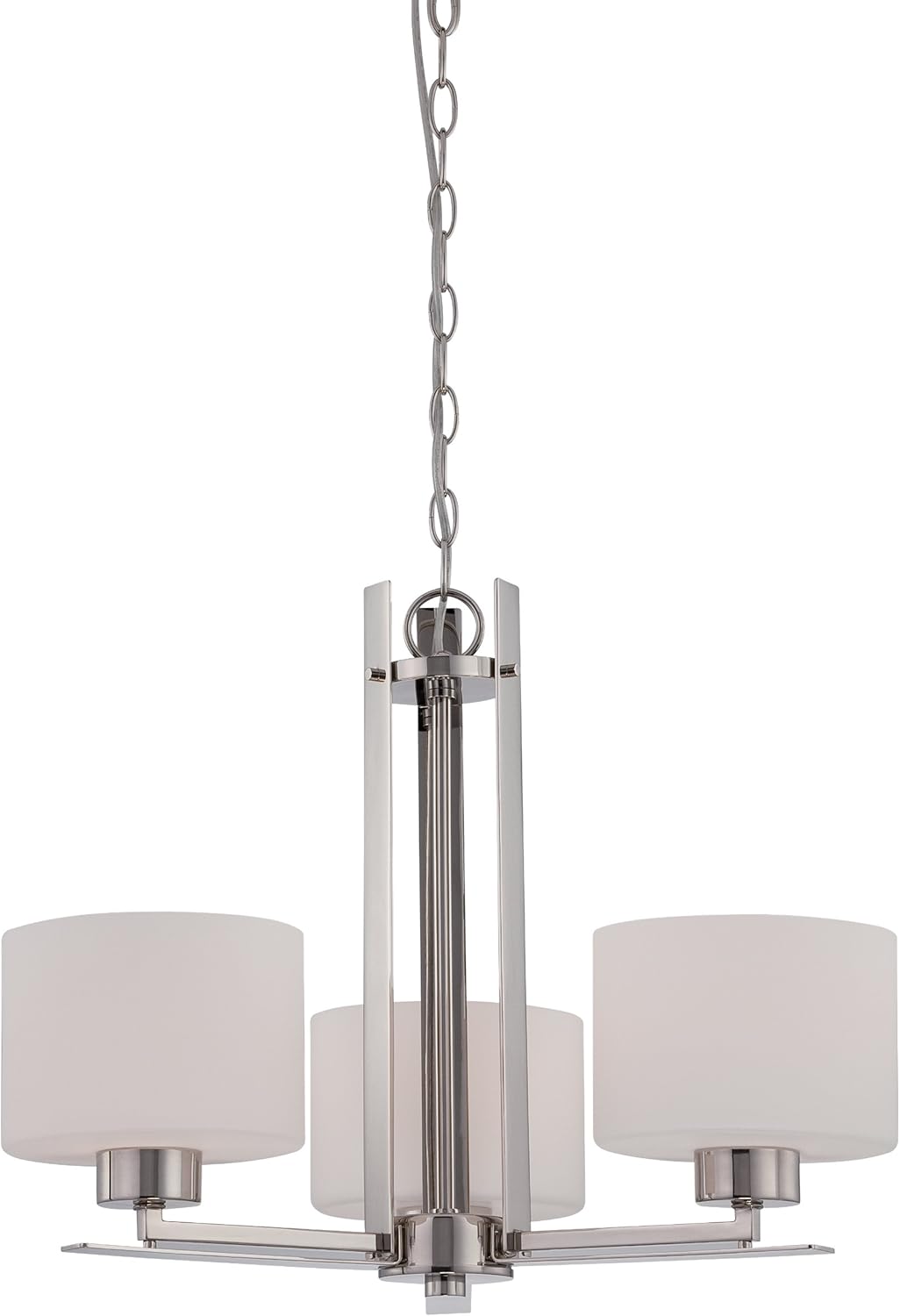 Two Light Vanity with Etched Opal Glass Polished Nickel Fixture T46815