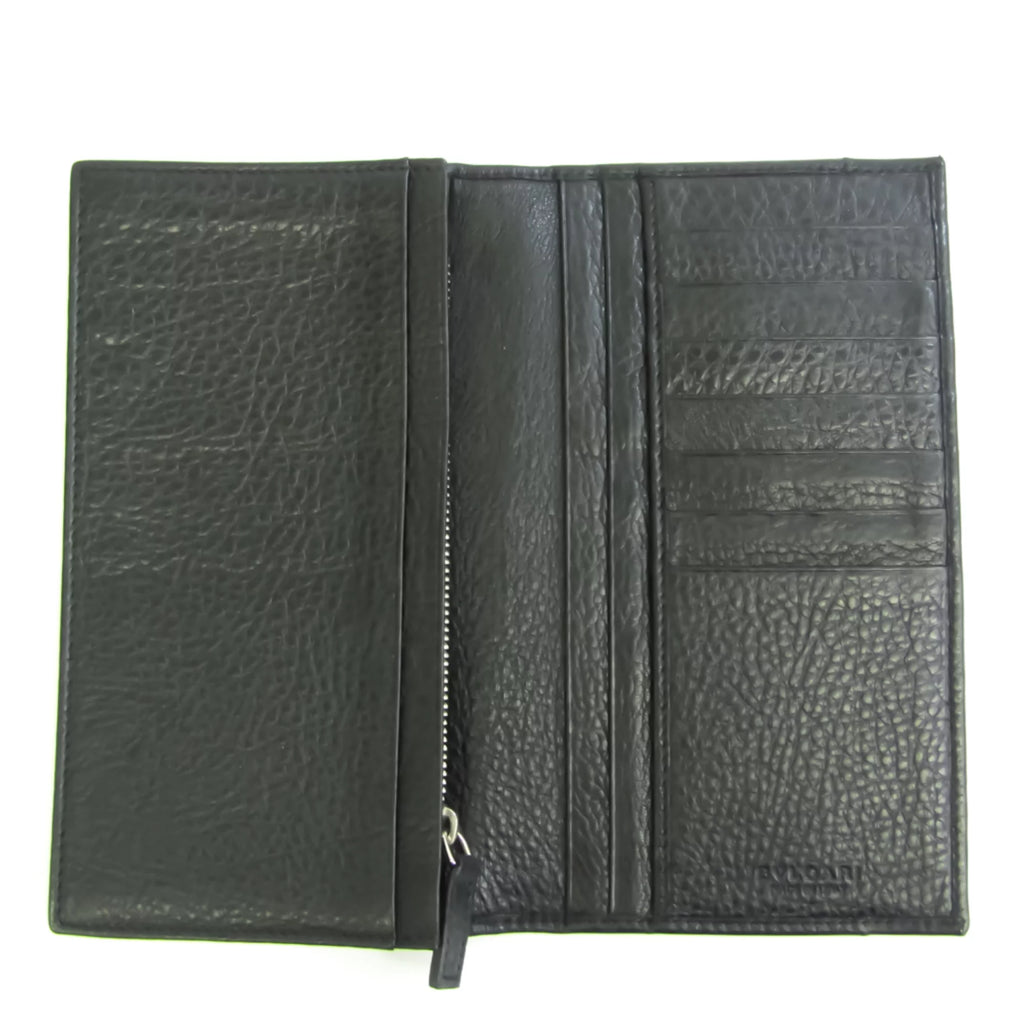 Pre-Owned Black Leather Long Wallet T878877
