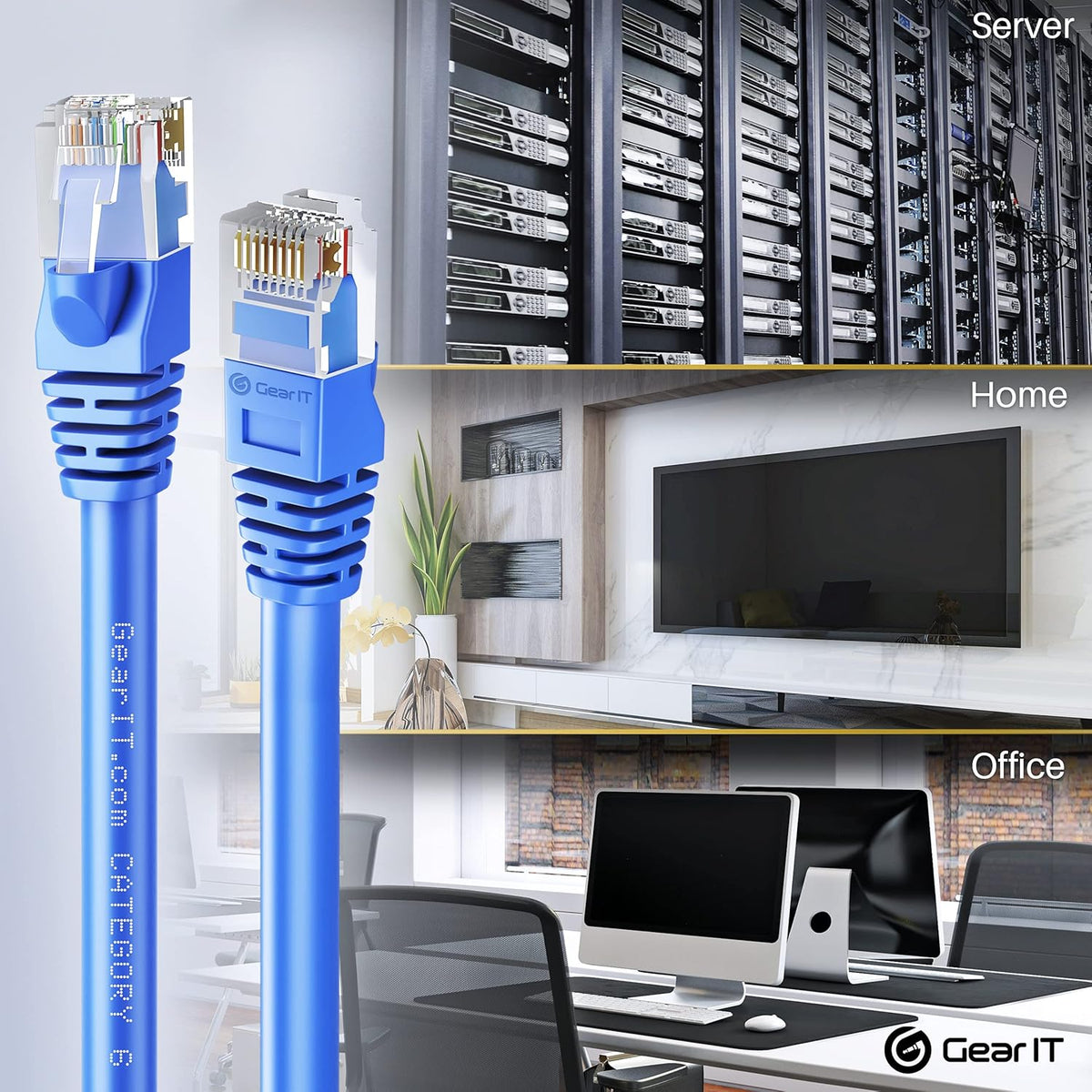 Cat6 Ethernet Cable 1 ft (100-Pack) Blue C985011