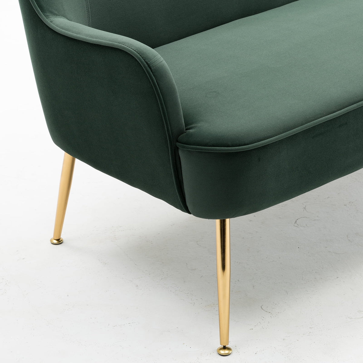 Dark Green Velvet Accent Chair with Gold Legs E898827