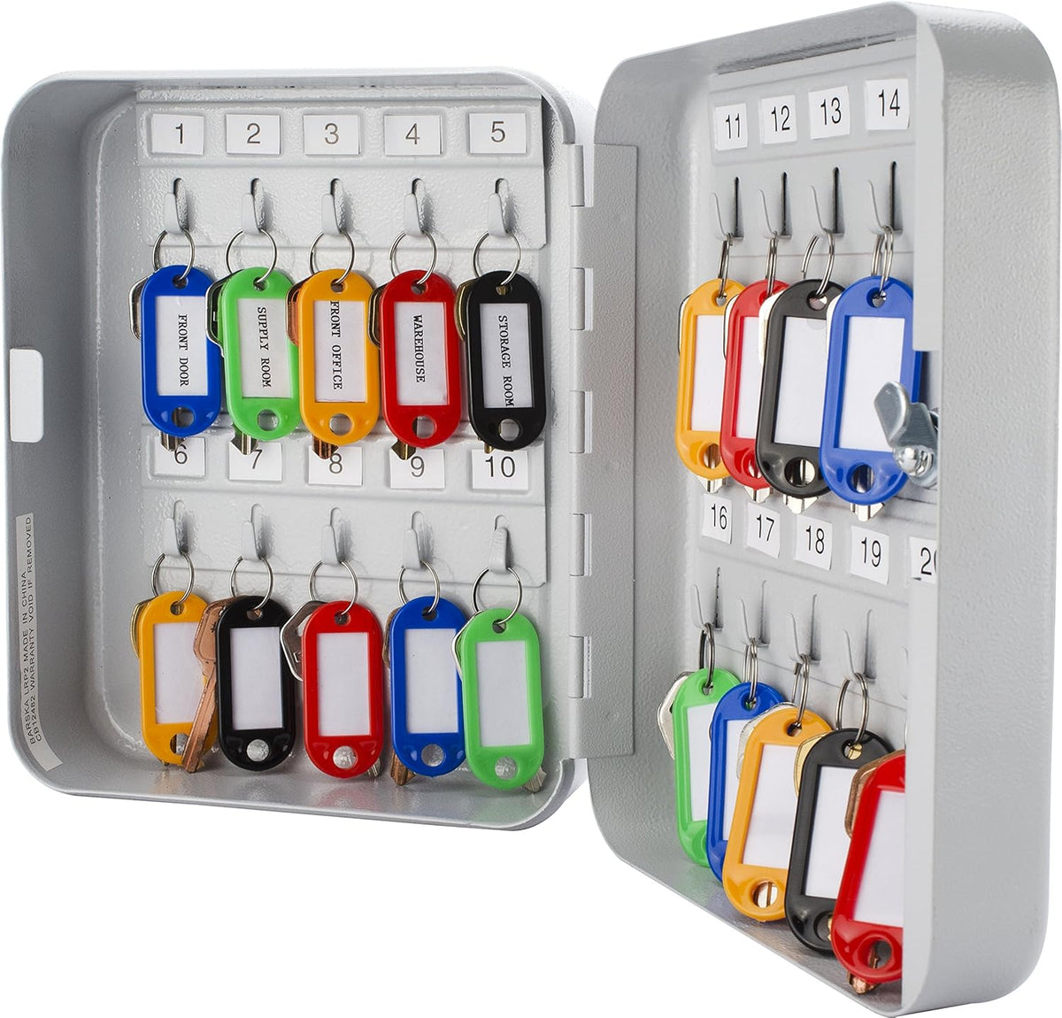Key Lock 20 Position Key Cabinet Lock Box Grey Pack of 2 C48059