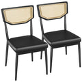 Black Faux Leather Dining Chair Set of 2 Z908